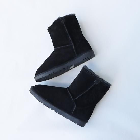 【アウトレット】牛革ムートンブーツ　ミディアム　RP-290o